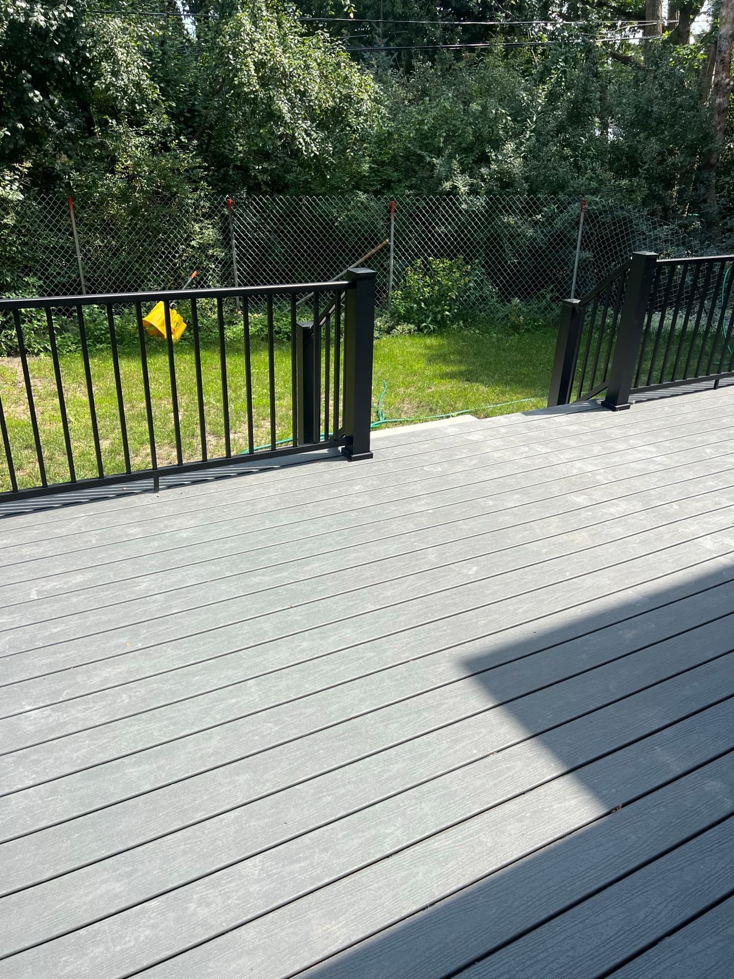 Composite deck aluminum railing yard